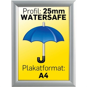 Alu Snap-Frame Watersafe, væg, 25 mm Alu  - Poster: A4 - 21 x 29,7 cm