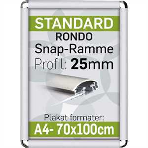 Alu Snap-Frame Rondo, væg, 25 mm Alu/elox. - Poster: 14,8 x 21,0 cm A5