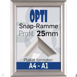Opti Snap-Ramme, 25 mm Alu