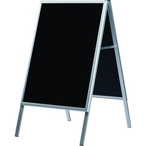 A-skile med blackboard 60 x 80 cm sort og sølv