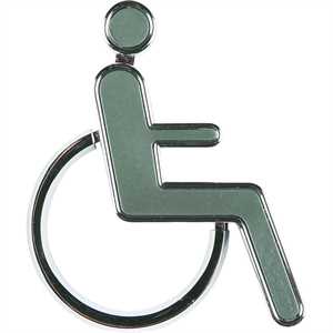 Toilet skilt 3D - Handicap figur - grå - 4 x 10 cm