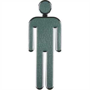 Toilet skilt 3D - Mand figur - grå - 4 x 10 cm