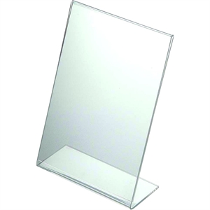 Menuholder Vertikal L-form - Akryl  Klar - A8 - 5,4 x 7,6 cm