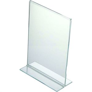 Menuholder -T form Vertikal - klar akryl A8 5,4 x 7,6 cm
