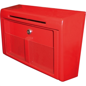 Billig postkasse til væg rød Info modul