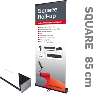 Billig Square Roll Up sort/krom 85 x 220 cm