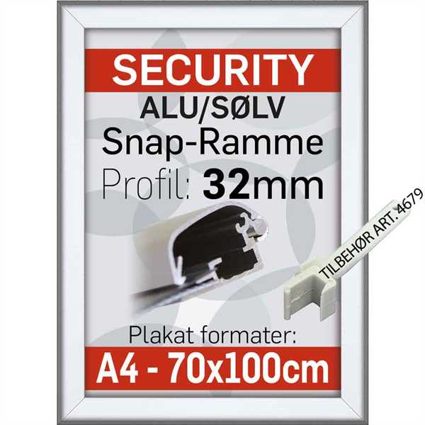 Ramme med sikkerhes profil A2 32 mm
