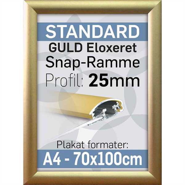 Billig A3 klap ramme guld look 25 mm profil