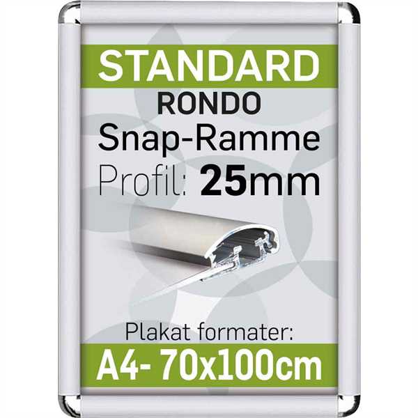 Alu Snap-Frame Rondo, væg, 25 mm Alu/elox. - Poster: 14,8 x 21,0 cm A5