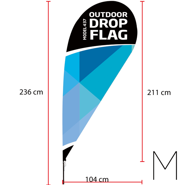 Beachflag Dråbeform - Medium - Inkl print