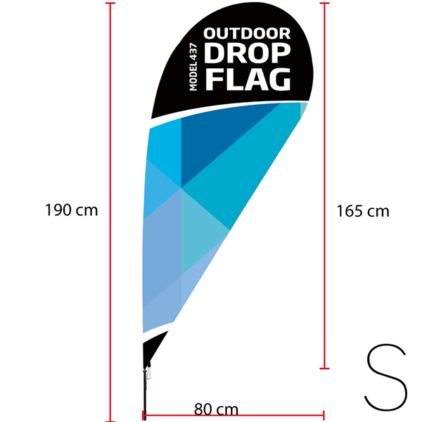 Beachflag Dråbeform - Small Inkl print