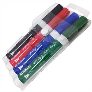 Whiteboard penne MIX farver - 4 stk. pr. pakke